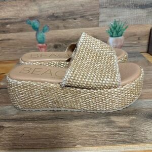 Beach by Matisse platform sandals wedges women’s size 7 tan boho